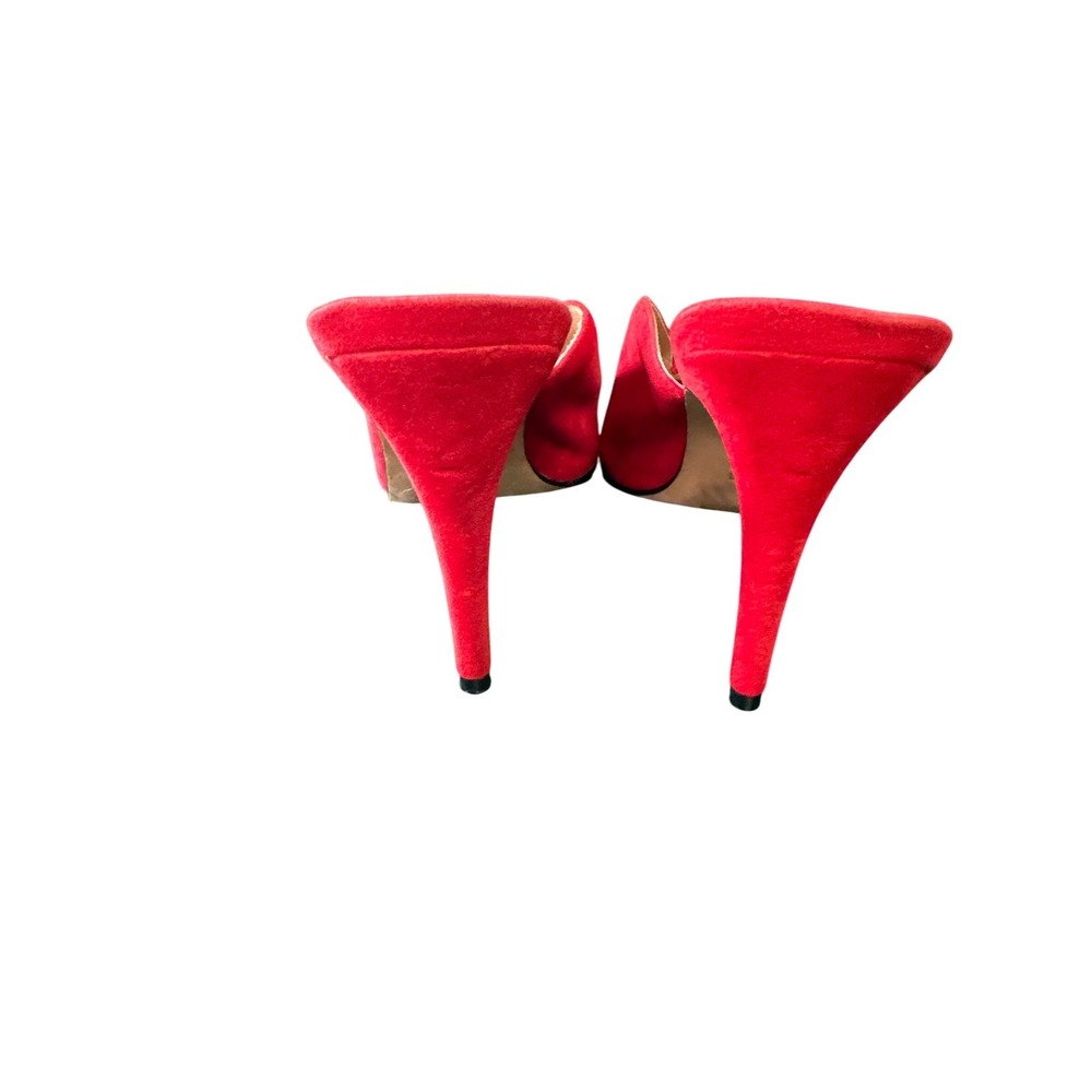 RAYE Red Velvet Pointed Toe V-Cut Stiletto Mules RYHE428 S18 Size 7 - Picture 3 of 5